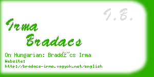 irma bradacs business card